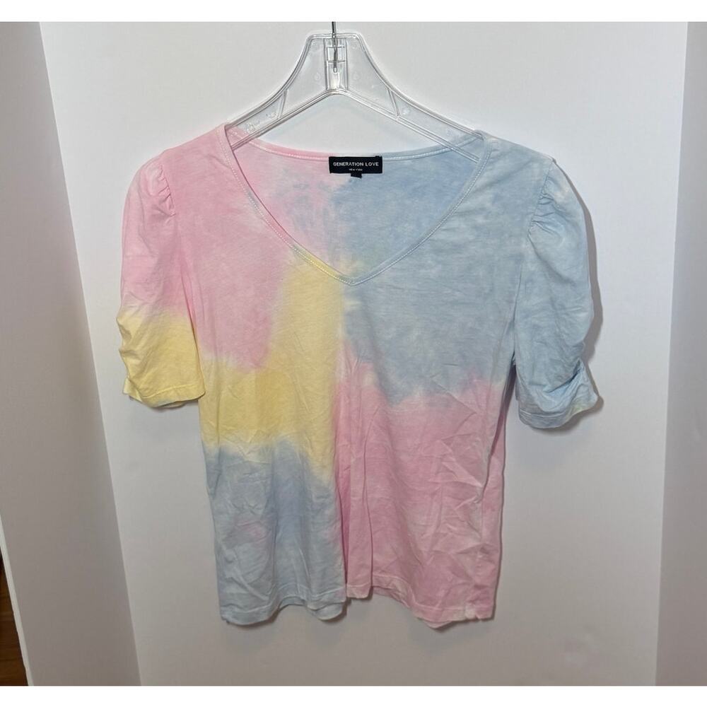 Generation Love Pastel Tie Dye V Neck‎ Top Size S Soft Girl Aesthetic
